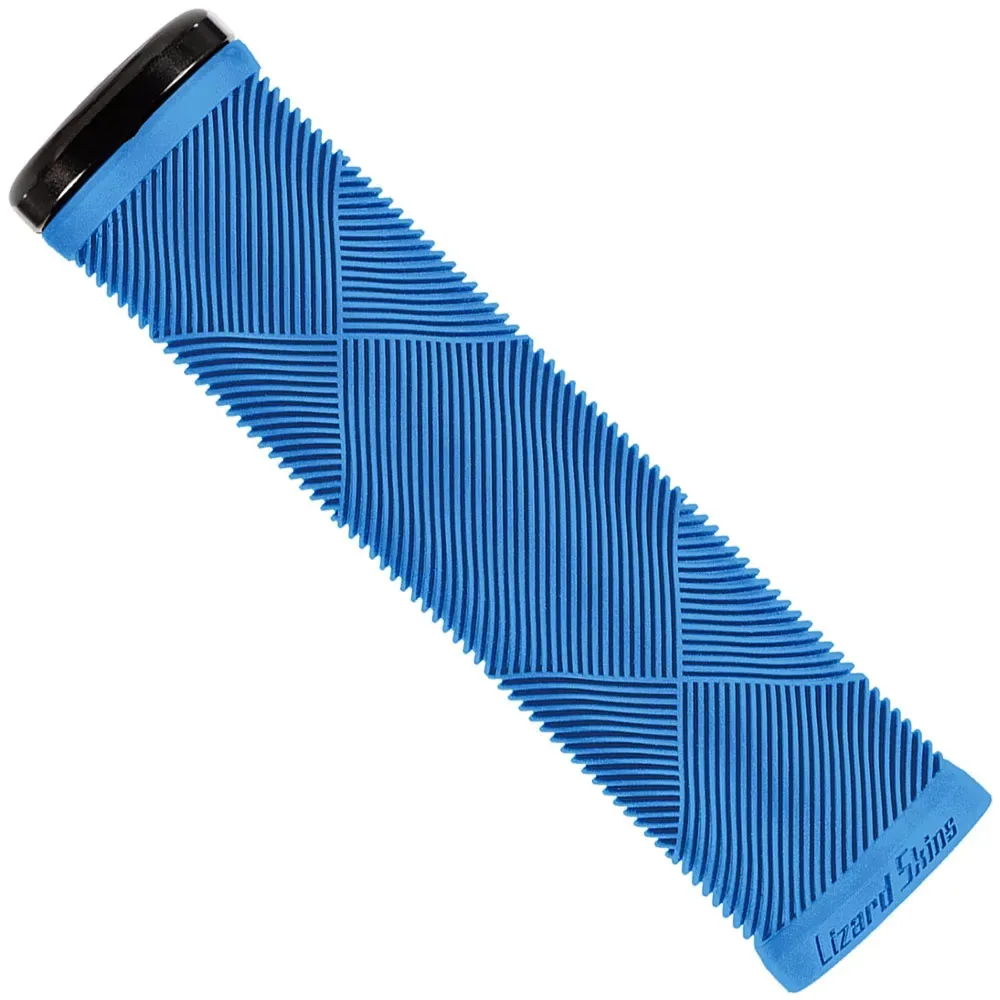 uPRISE Bikes Lizard Skins Strata Single Sided Lock-On MTB Grips - 135mm - Deja Blue | Price match, 365 day return s, 18-Month Warranty, Finance Available & Free UK Delivery